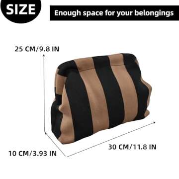 FEICHANGHAO Cloud Bag Clutch Handbag, Casual Crochet Evening Purse (Black and Brown)