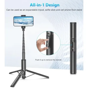 Gahenwo 60" Selfie Stick Tripod with Bluetooth Remote