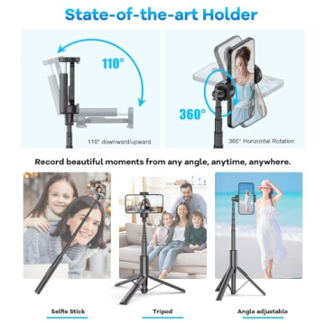Gahenwo 60" Selfie Stick Tripod with Bluetooth Remote
