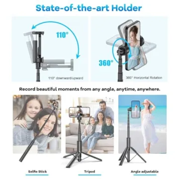 Gahenwo 60" Selfie Stick Tripod with Bluetooth Remote