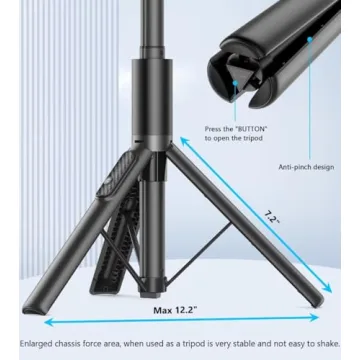 Gahenwo 60" Selfie Stick Tripod with Bluetooth Remote