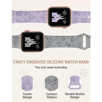 Girovo Cartoon Engraved Bands for Apple Watch - Cute Styles