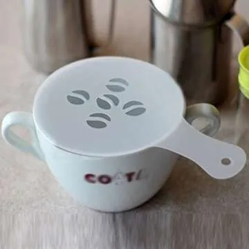 yueton Pack of 16 Cappuccino Coffee Barista Stencils Template Strew Pad Duster Spray