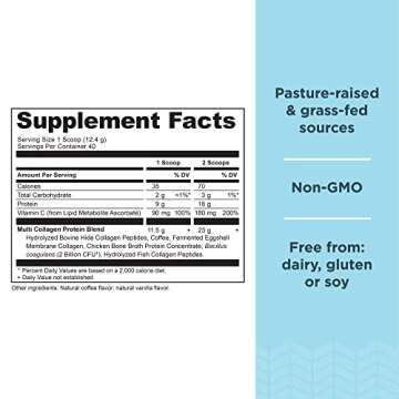 Ancient Nutrition Hydrolyzed Collagen Peptides Powder, Cold Brew Multi Collagen Protein for Women an...