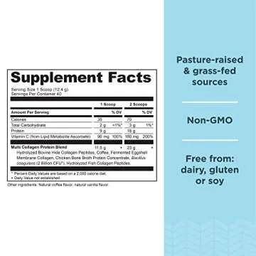 Ancient Nutrition Hydrolyzed Collagen Peptides Powder, Cold Brew Multi Collagen Protein for Women an...