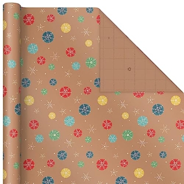 Hallmark Christmas Wrapping Paper - 3 Pack of Kraft Joyful Wrap