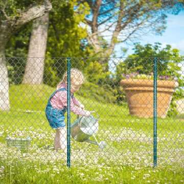 ARIFARO Fence Posts 4 Feet Sturdy Duty Metal Fence Post, Pack of 10, No Dig Garden U Post for Wire Fencing Steel Post for Yard, Outdoor Wire