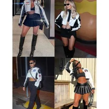 Aelfric Eden Leather Bomber Jacket for Women - Trendy Style