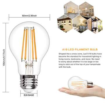 Boncoo Vintage LED Edison Bulb - Dimmable & Energy Efficient