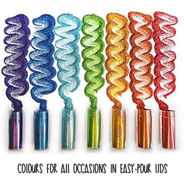 Original Stationery Glitter Shake Jars - Extra Fine Powder, 24 Multi Color Assorted Set - Works for Slime, School and Children's Projects - Perfect for Home Decorations, Face Paint, Nails (24 pcs)