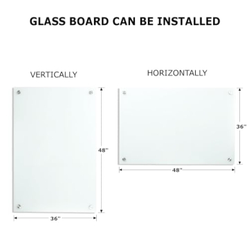 Magnetic Glass Whiteboard - 48" x 36" Frameless Design