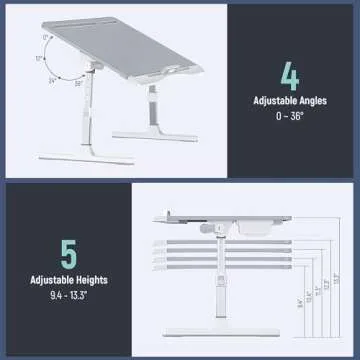 Adjustable PVC Leather Laptop Bed Tray Desk for All Ages