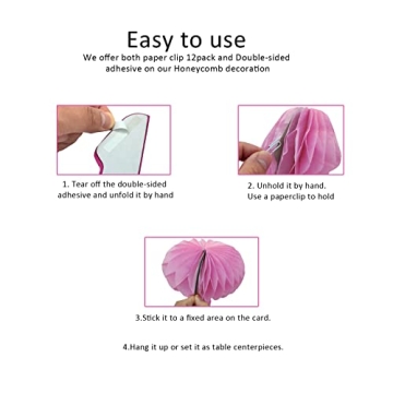 Bachelorette Party Honeycomb Poms - 6 Pack Hanging Decorations