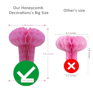 Bachelorette Party Honeycomb Poms - 6 Pack Hanging Decorations