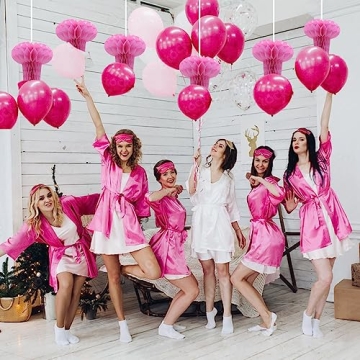 Bachelorette Party Honeycomb Poms - 6 Pack Hanging Decorations