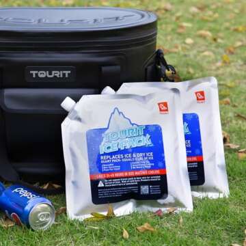 TOURIT Reusable Ice Packs for Cooler Bags - Long Lasting