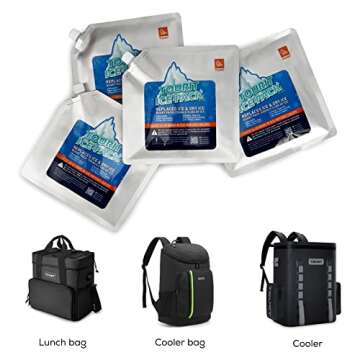 TOURIT Reusable Ice Packs for Cooler Bags - Long Lasting