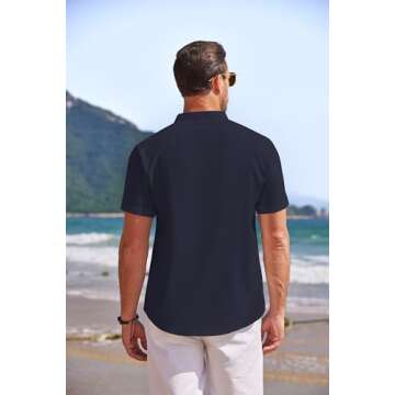 Casual Men's Linen Henley Shirt for Summer Style