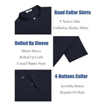 Casual Men's Linen Henley Shirt for Summer Style