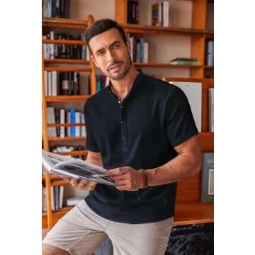 Casual Men's Linen Henley Shirt for Summer Style