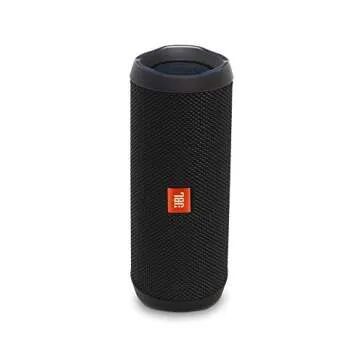 JBL Flip 4 Portable Bluetooth Wireless Speaker Bundle with Protective Travel Case - Black
