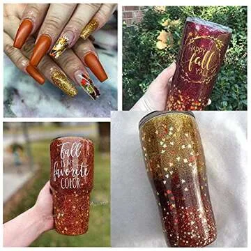 Holographic Fall Maple Leaf Nail Art Sequins - 2 Jars