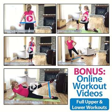 Flex Active Sports Resistance Loop Bands - Set of 4 Fitness Exercise Bands for Fitness Workouts - St...