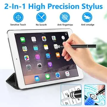 Stylus Pens for Touch Screens, UROPHYLLA Fine Point Stylus Touch Screen Capacitive Stylus Pens for iPad, iPhone, Tablet, Laptops and All Capacitive Touch Screens with 7 Replacement Tips - Black/Black