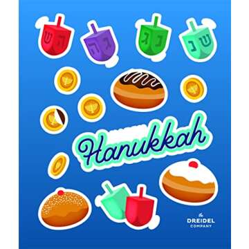 The Dreidel Company Large Hanukkah Window Clings Decals, Chanukah Theme Clings Decorations (48 Hanuk...