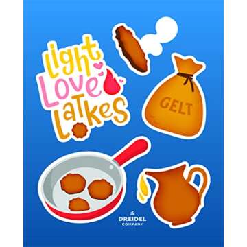 The Dreidel Company Large Hanukkah Window Clings Decals, Chanukah Theme Clings Decorations (48 Hanukkah Decals)