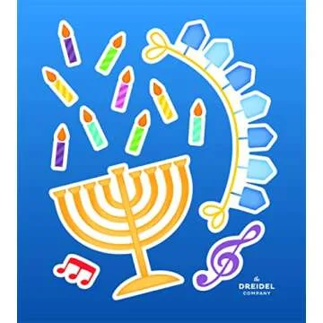 The Dreidel Company Large Hanukkah Window Clings Decals, Chanukah Theme Clings Decorations (48 Hanukkah Decals)