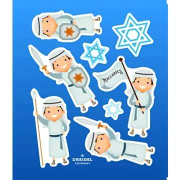 The Dreidel Company Large Hanukkah Window Clings Decals, Chanukah Theme Clings Decorations (48 Hanukkah Decals)