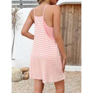 Fisoew Womens Tennis Athletic Dress Mini Romper Dress with Built in Shorts Summer Vacation Outfits