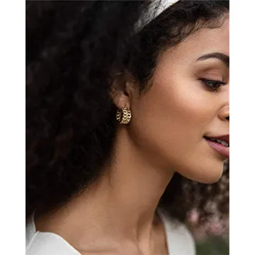 Benevolence LA Gold Dipped Braided Hoop Earrings | Trendy Huggies