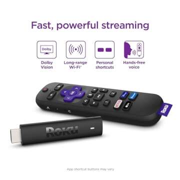 Roku Streaming Stick 4K+ Streaming Device 4K/HDR/Dolby Vision with Voice Remote Pro,Black