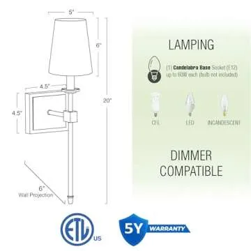 Kira Home Torche 20" Wall Sconce/Wall Light + Linen Shade, Oil-Rubbed Bronze Finish