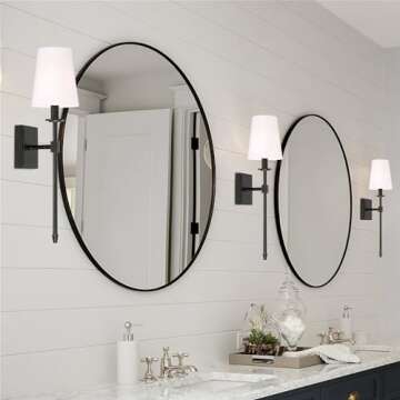 Kira Home Torche 20" Wall Sconce/Wall Light + Linen Shade, Oil-Rubbed Bronze Finish