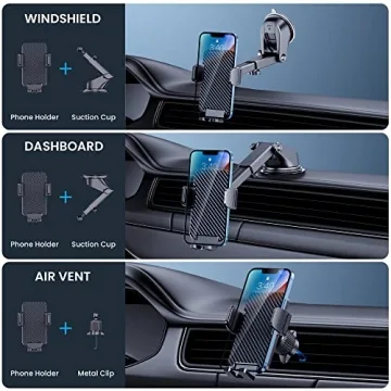 BIPOPIBO 3-in-1 Universal Car Phone Mount for Safe Driving