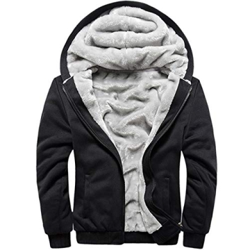 MACHLAB Men's Pullover Winter Workout Fleece Hoodie Jackets Full Zip Wool Warm Thick Coats Black#W11...