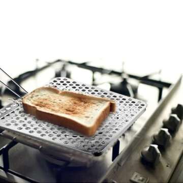 Ibili Foldable Tin Plate Stovetop Toaster – Perfect for Home and Camping Use, Compact Design, Made...