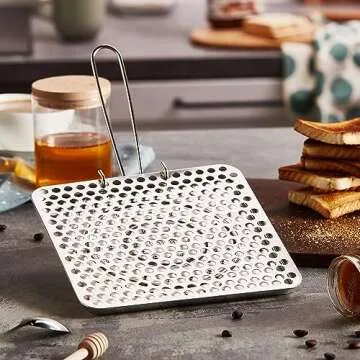 Ibili Foldable Tin Plate Stovetop Toaster for Home and Camping