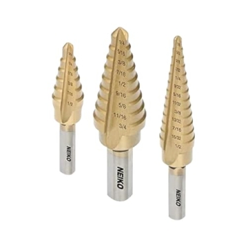 Neiko 10193A Titanium Step Bits Set - 28 Sizes, High Speed Steel Drill Bits