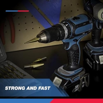 Neiko Titanium Step Bits - 3-Piece Unibit Set for All Drilling Needs