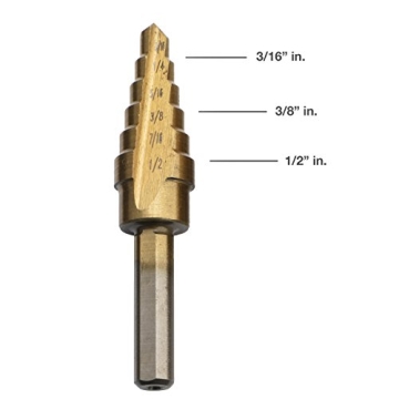 Neiko Titanium Step Bits - 3-Piece Unibit Set for All Drilling Needs