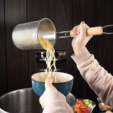 MyLifeUNIT 2 Pack Stainless Steel Pasta Strainers