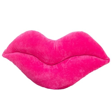 LEVINIS Hot Pink Lip Shape Throw Pillows Girls Valentine's Day Gift Soft Velvet Decorative Reversibl...