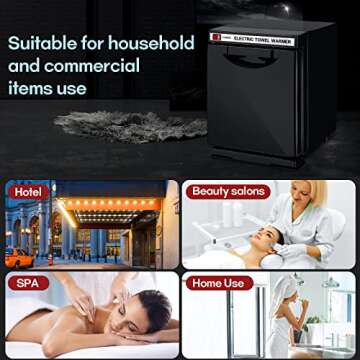 Utenzi Hot Black Towel Warmers, Professional 5L Capacity for Spa Salon Gym Hotel Home Use Hot Towel Cabinet, Towel Warmer for Facials, Barber, Salon, Upgrade Fast Heating Aluminum Interior