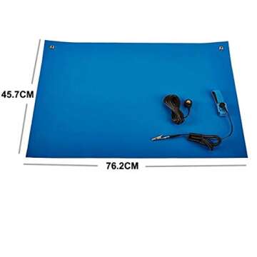ESD Anti-Static Rubber Mat with Wrist Strap and Ground Wire, High-Temperature Resistant, Electrostatic Discharge Protection, Yuanj Repair Hand Tools Set