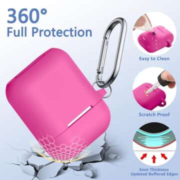 Lerobo for Airpod Case Cover, with a Cleaning Pen and Magnetic Airpod Strap Anti-Lost Cord Sports La...