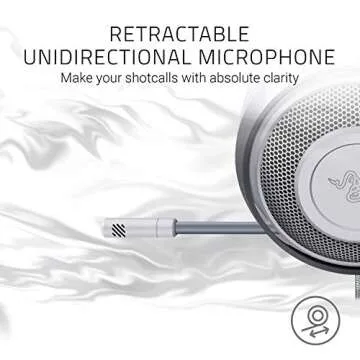 Razer Kraken - Cross-Platform Wired Gaming Headset (Custom Tuned 50 mm Drivers, Unidirectional Microphone, 3.5 mm Cable with in-line Controls, Cross Platform Compatible) Mercury White